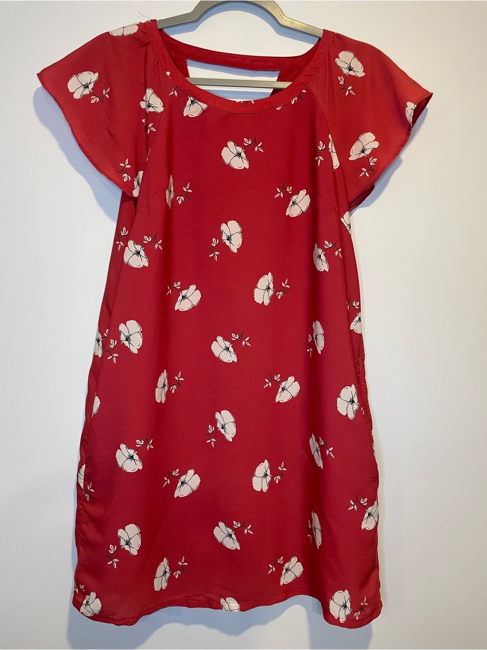 Abercrombie & Fitch Red Floral Short Sleeve Dress